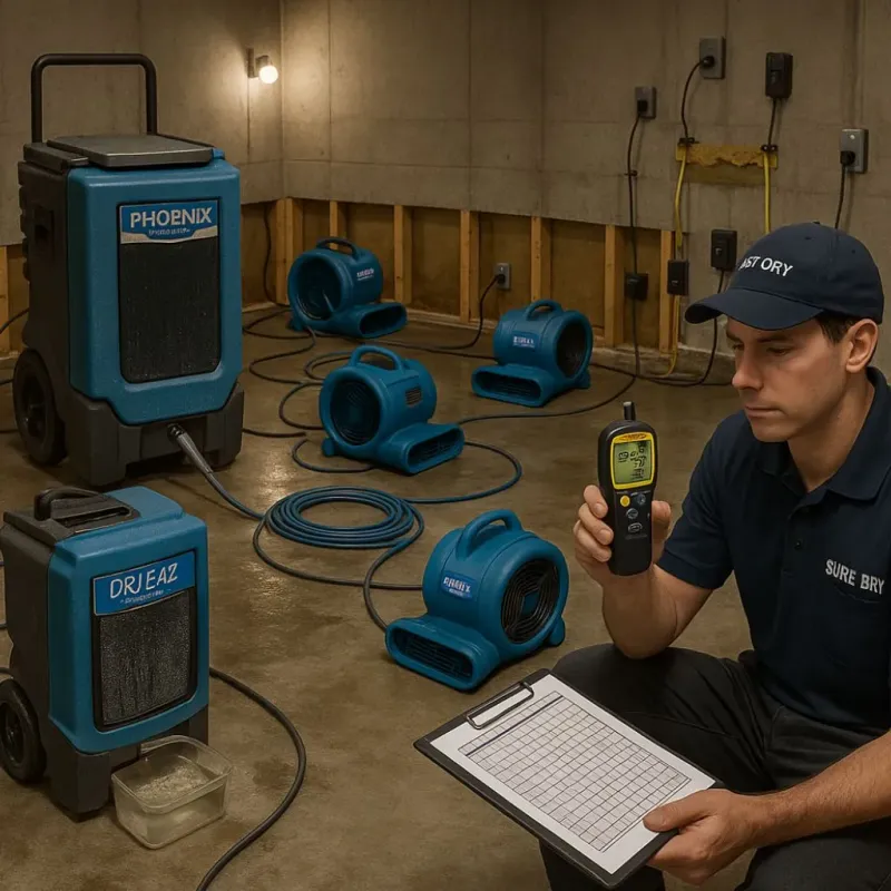 Structural Drying and Dehumidification process in Erda, UT
